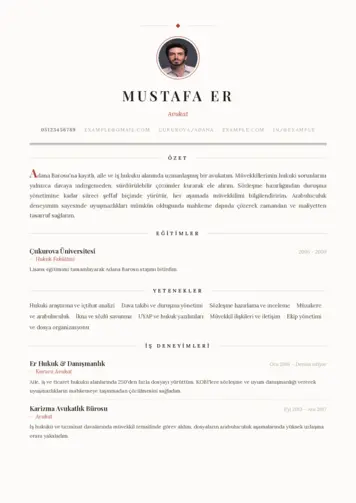 Avukat Cv Örnekleri cv indir
